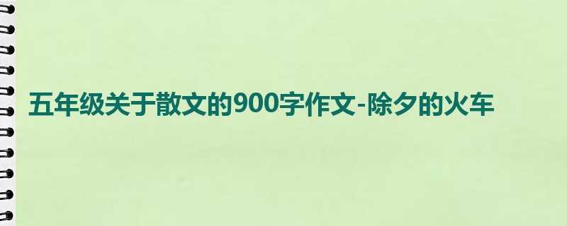 五年级关于散文的900字作文-除夕的火车