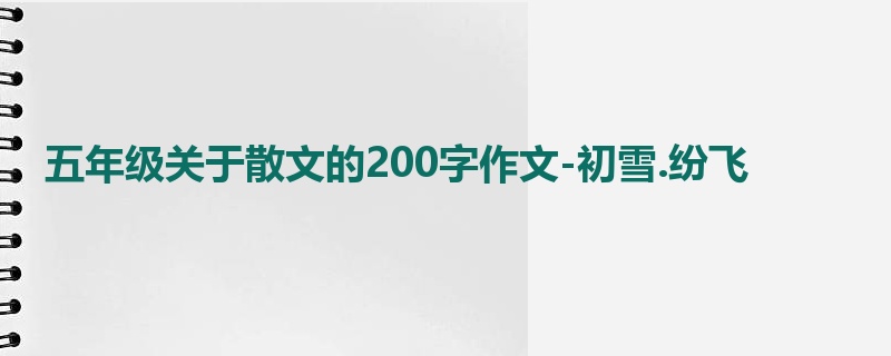 五年级关于散文的200字作文-初雪.纷飞