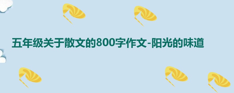 五年级关于散文的800字作文-阳光的味道
