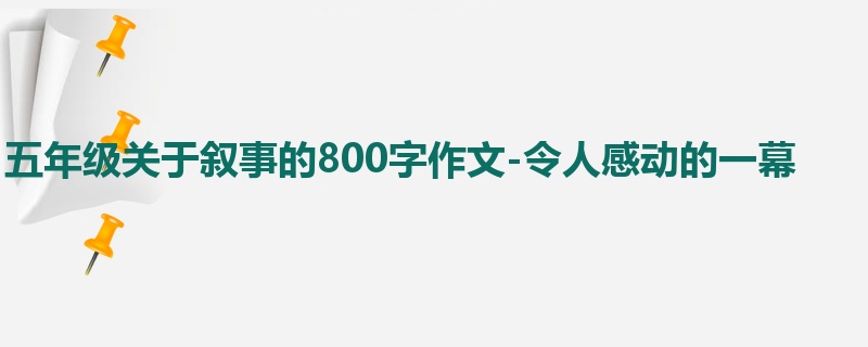 五年级关于叙事的800字作文-令人感动的一幕