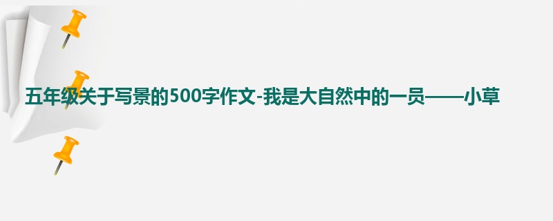 五年级关于写景的500字作文-我是大自然中的一员——小草