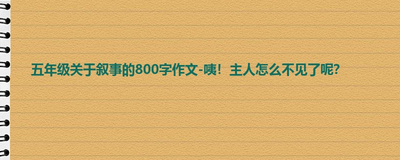 五年级关于叙事的800字作文-咦!主人怎么不见了呢?
