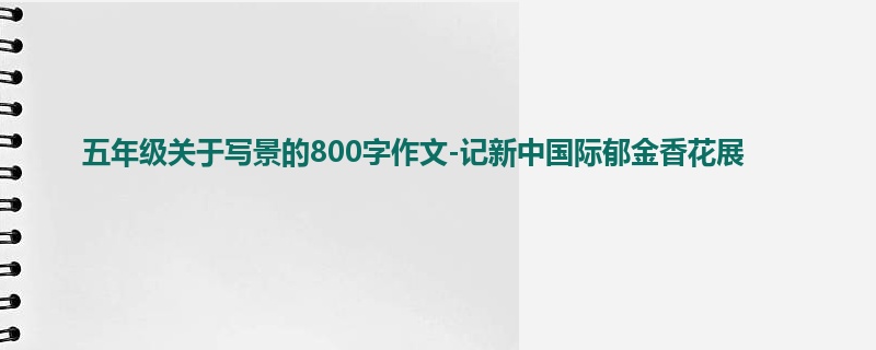 五年级关于写景的800字作文-记新中国际郁金香花展