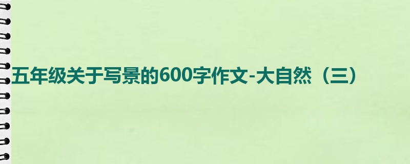 五年级关于写景的600字作文-大自然(三)