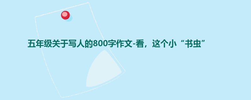 五年级关于写人的800字作文-看,这个小“书虫”