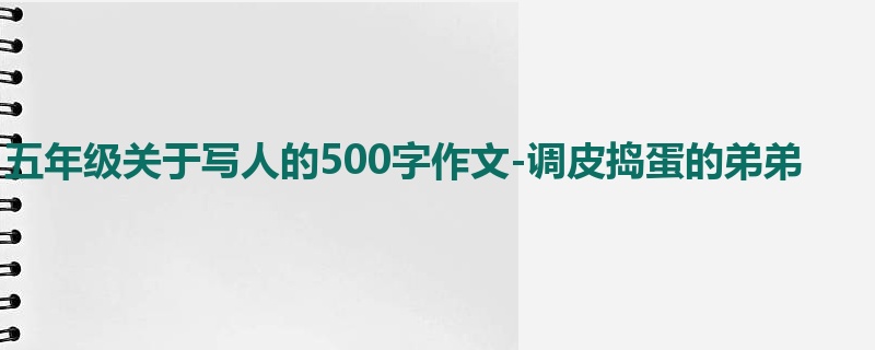五年级关于写人的500字作文-调皮捣蛋的弟弟