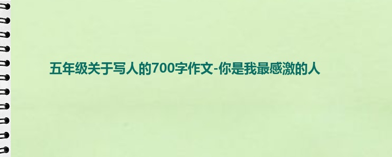 五年级关于写人的700字作文-你是我最感激的人