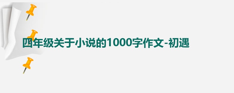 四年级关于小说的1000字作文-初遇