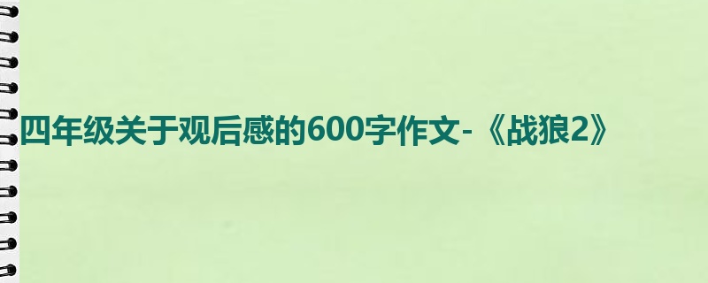 四年级关于观后感的600字作文-《战狼2》