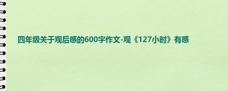 四年级关于观后感的600字作文-观《127小时》有感