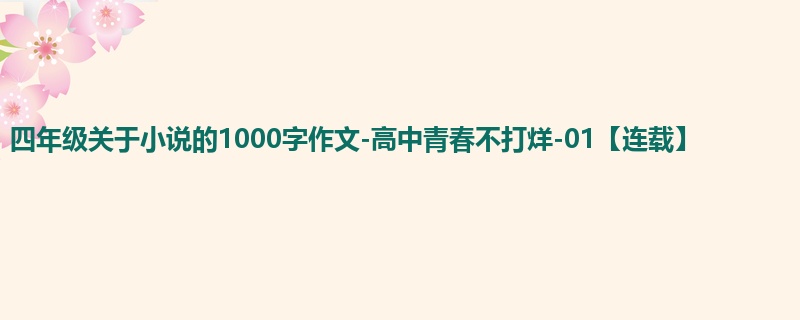 四年级关于小说的1000字作文-高中青春不打烊-01【连载】