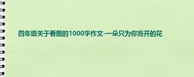 四年级关于看图的1000字作文-一朵只为你而开的花