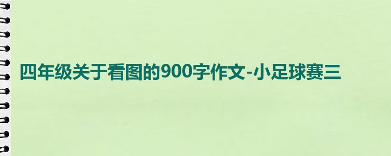 四年级关于看图的900字作文-小足球赛三