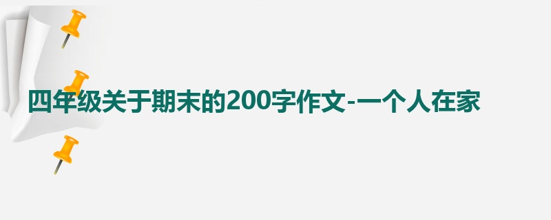 四年级关于期末的200字作文-一个人在家