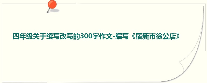 四年级关于续写改写的300字作文-编写《宿新市徐公店》