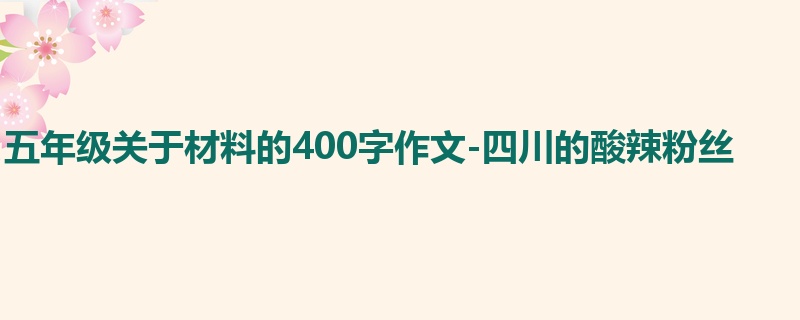 五年级关于材料的400字作文-四川的酸辣粉丝
