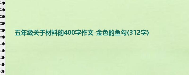 五年级关于材料的400字作文-金色的鱼勾(312字)