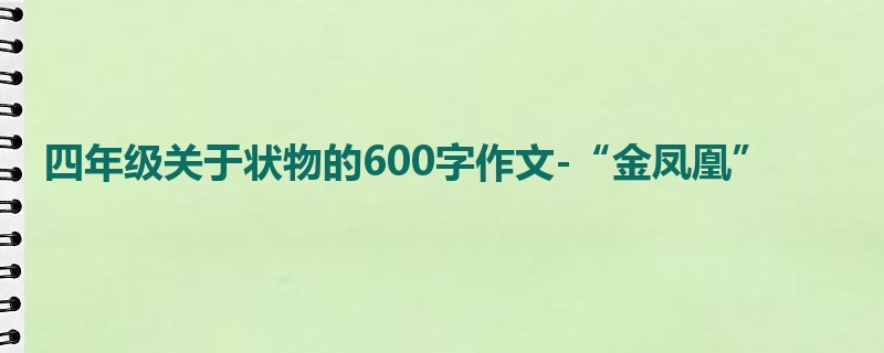 四年级关于状物的600字作文-“金凤凰”