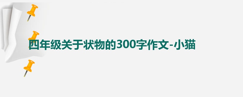 四年级关于状物的300字作文-小猫