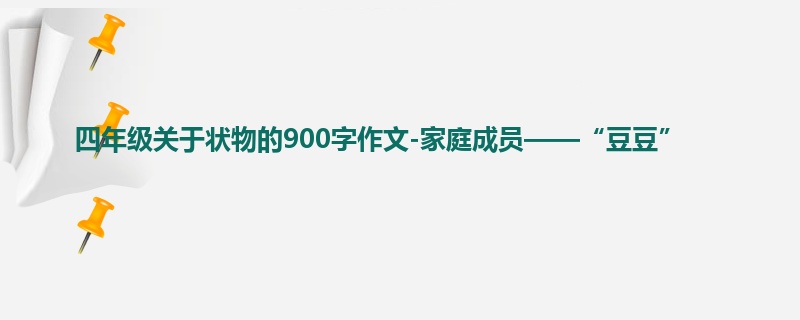 四年级关于状物的900字作文-家庭成员——“豆豆”