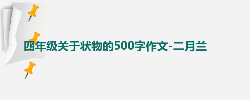 四年级关于状物的500字作文-二月兰