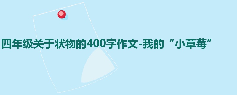 四年级关于状物的400字作文-我的“小草莓”