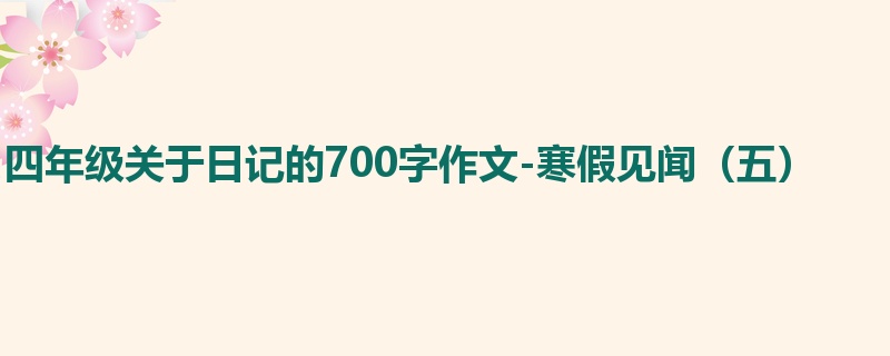 四年级关于日记的700字作文-寒假见闻(五)