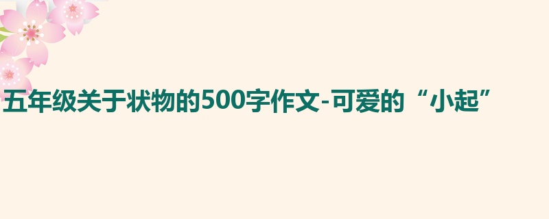 五年级关于状物的500字作文-可爱的“小起”