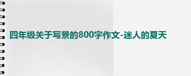 四年级关于写景的800字作文-迷人的夏天