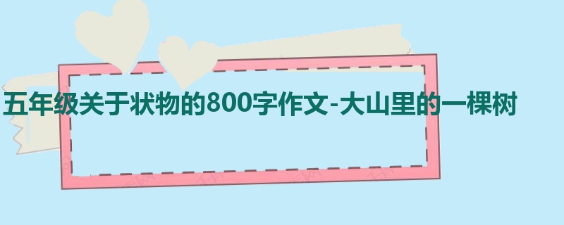 五年级关于状物的800字作文-大山里的一棵树