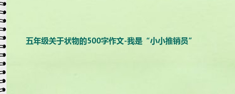 五年级关于状物的500字作文-我是“小小推销员”