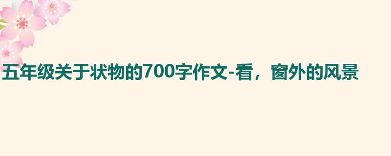 五年级关于状物的700字作文-看,窗外的风景