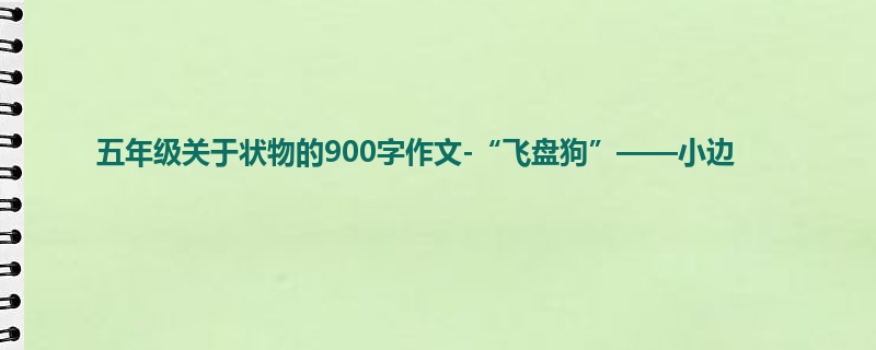 五年级关于状物的900字作文-“飞盘狗”——小边
