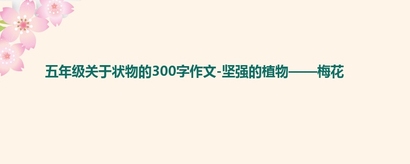 五年级关于状物的300字作文-坚强的植物——梅花