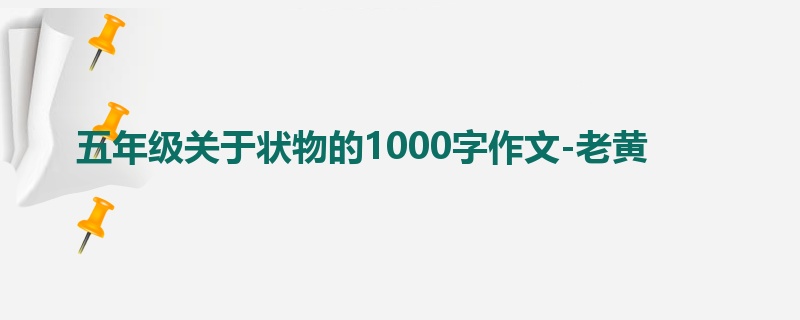 五年级关于状物的1000字作文-老黄