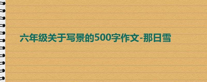 六年级关于写景的500字作文-那日雪