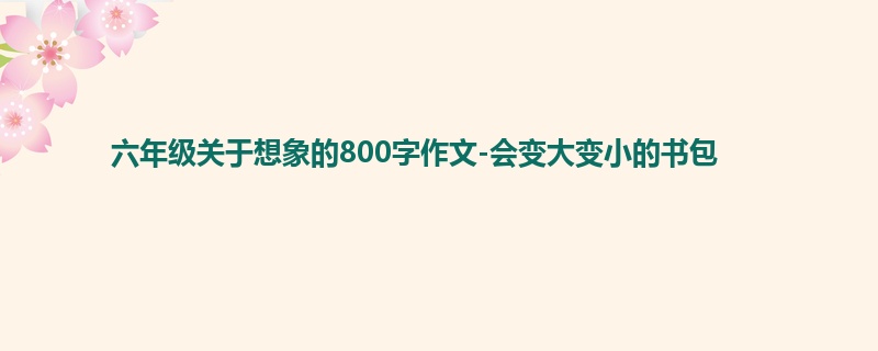 六年级关于想象的800字作文-会变大变小的书包