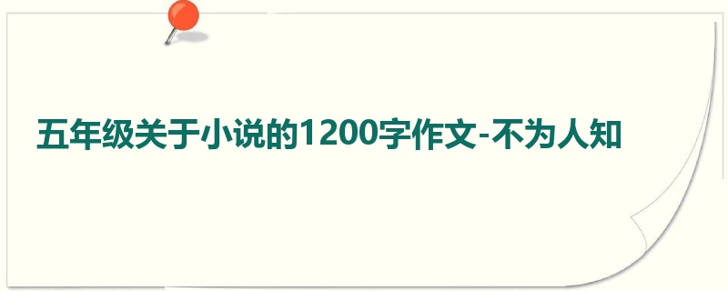 五年级关于小说的1200字作文-不为人知