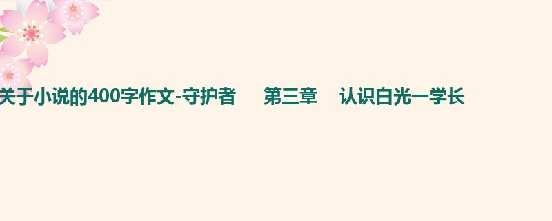 五年级关于小说的400字作文-守护者 第三章 认识白光一学长