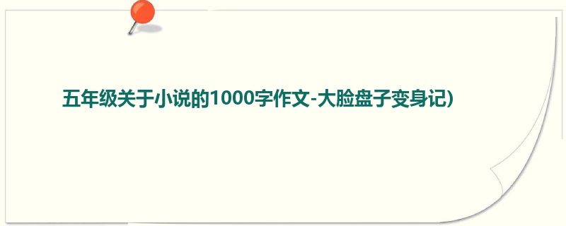 五年级关于小说的1000字作文-大脸盘子变身记)