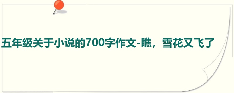 五年级关于小说的700字作文-瞧,雪花又飞了