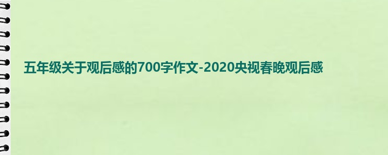 五年级关于观后感的700字作文-2020央视春晚观后感