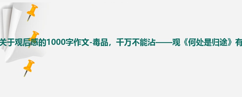 五年级关于观后感的1000字作文-毒品,千万不能沾——观《何处是归途》有感