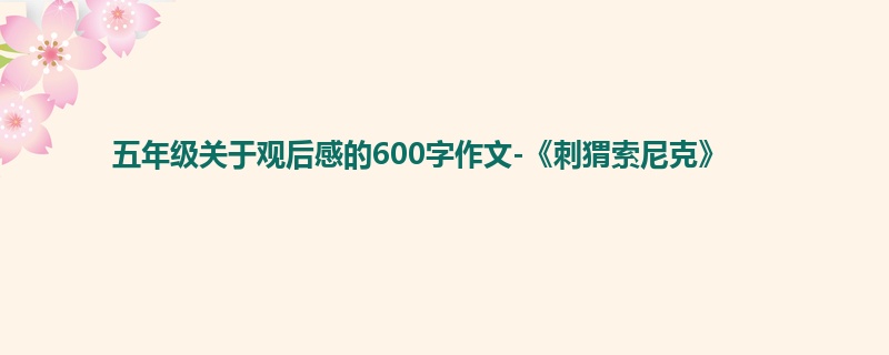 五年级关于观后感的600字作文-《刺猬索尼克》