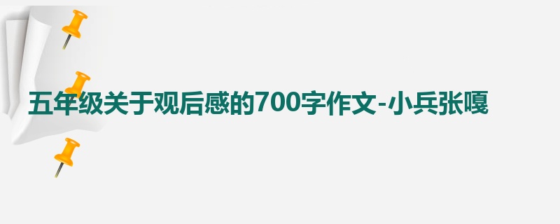 五年级关于观后感的700字作文-小兵张嘎