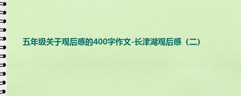 五年级关于观后感的400字作文-长津湖观后感(二)