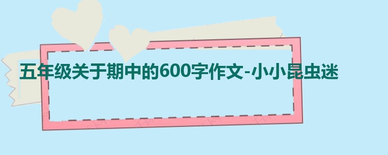 五年级关于期中的600字作文-小小昆虫迷
