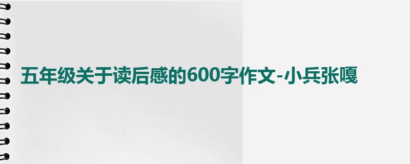 五年级关于读后感的600字作文-小兵张嘎