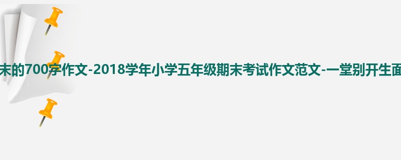 五年级关于期末的700字作文-2018学年小学五年级期末考试作文范文-一堂别开生面的课