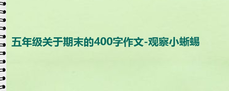 五年级关于期末的400字作文-观察小蜥蜴
